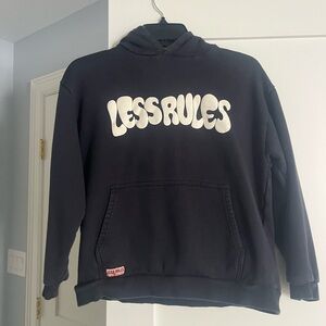 Zara navy Hoodie with White Print